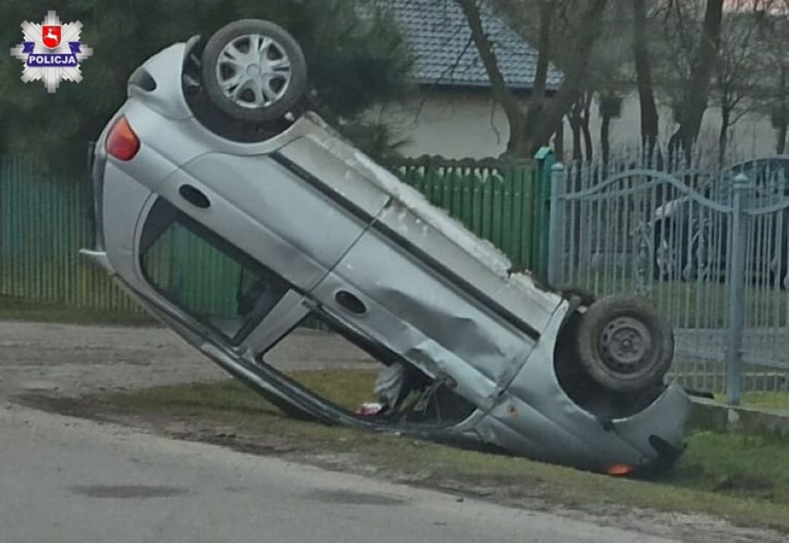 Pijany 20-latek nie okiełznał Matiza. Auto uderzyło w przepust i dachowało