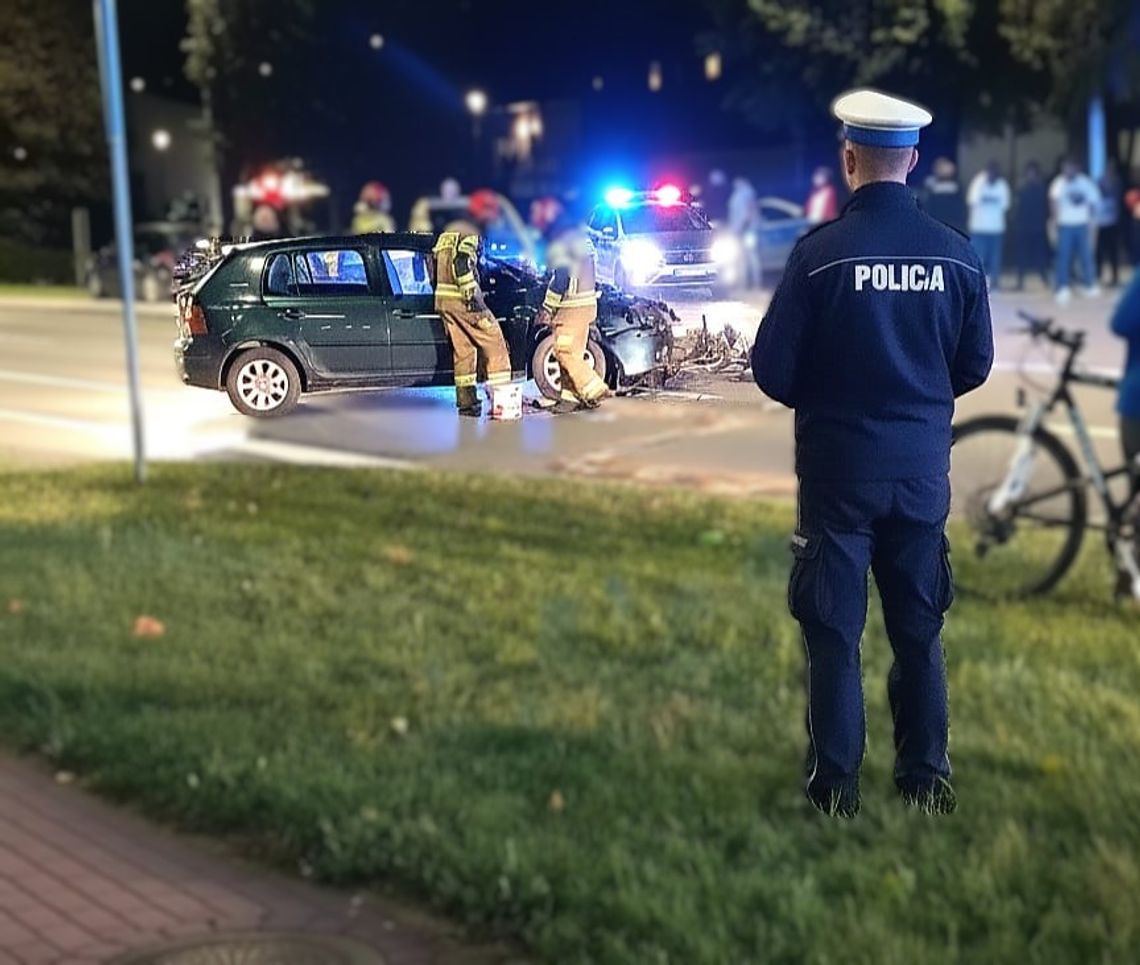 Pijany kierowca golfa potrącił motocyklistę i uciekł z miejsca wypadku, nie udzielając pomocy