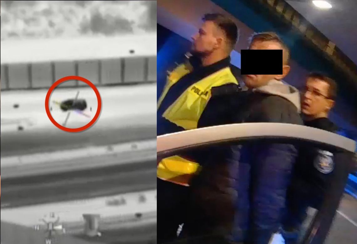 Pijany kierowca namierzony przez policyjny śmigłowiec. Nie miał szans na ucieczkę