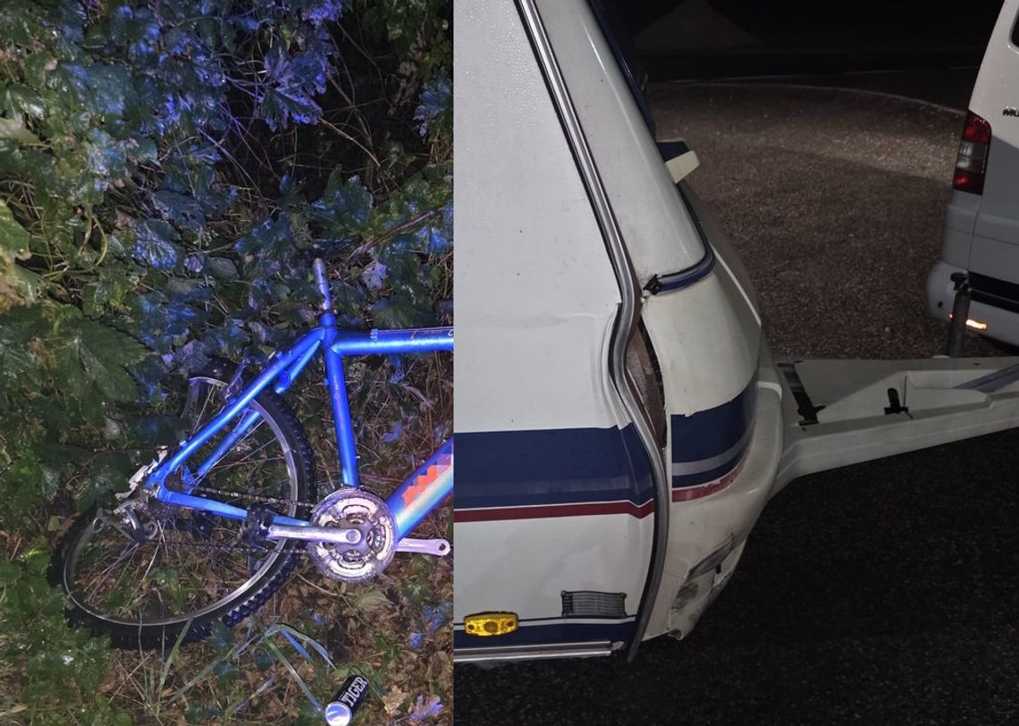 Pijany kierowca śmiertelnie potrącił przyczepą kampingową rowerzystę i uciekł