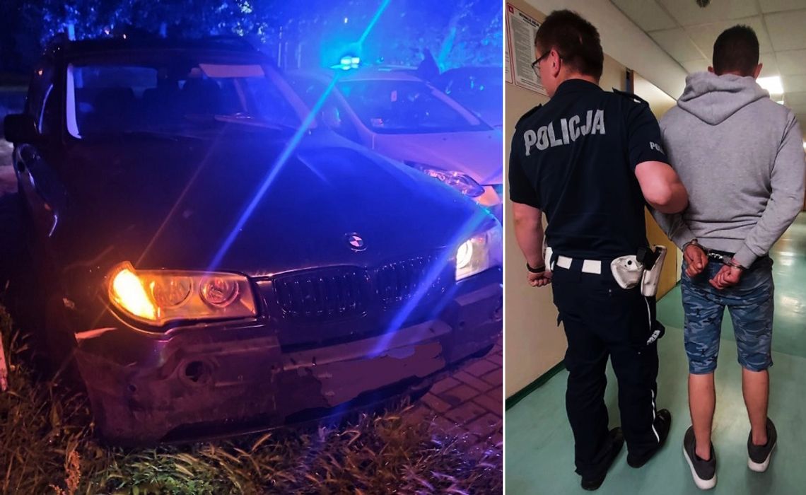 Pijany kierowca uciekał kradzionym BMW. Policjanci zatrzymali go po krótkim pościgu