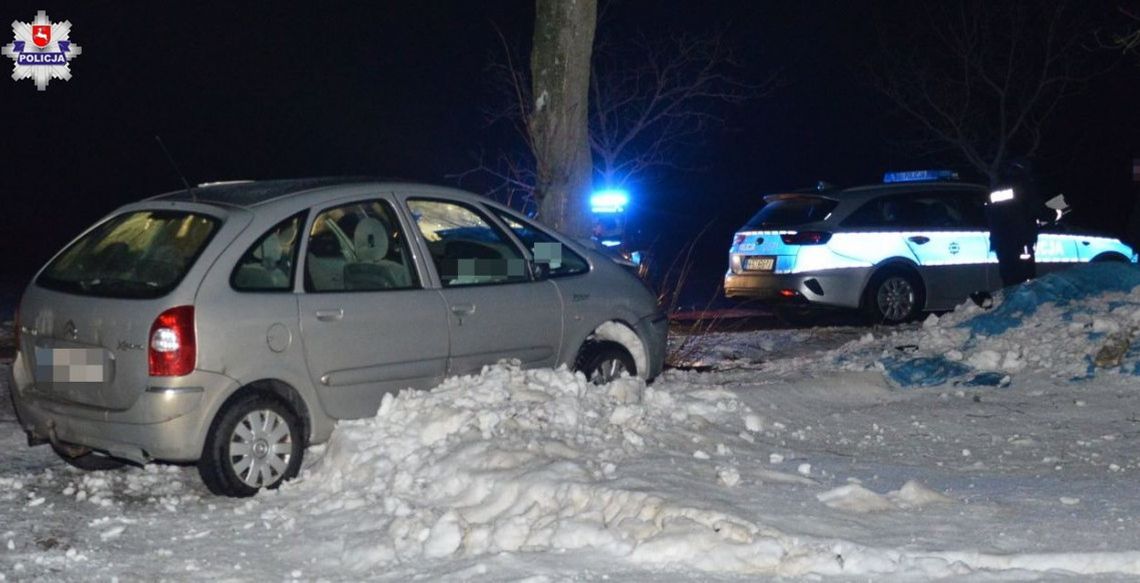 Pijany wjechał w drzewo i uciekł w pole. Chciał wmówić policjantom, że gonił złodzieja