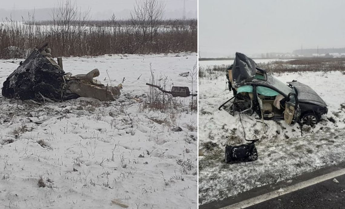 Po czołówce jaguar rozpadł się na dwie części. Kierowca pijany, pasażer zginął