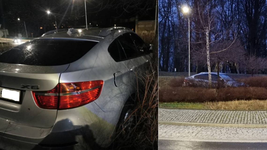 Po pijaku wjechał BMW na środek ronda i utknął. Próbował uciec z miejsca innym autem