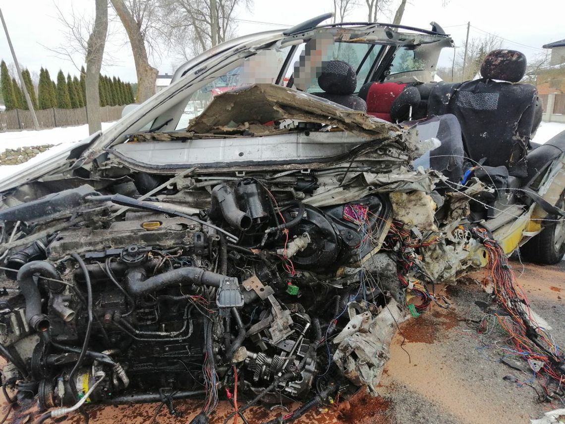 Po uderzeniu w drzewo opel rozpadł się na strzępy. Kierowca zginął na miejscu [ZDJĘCIA]