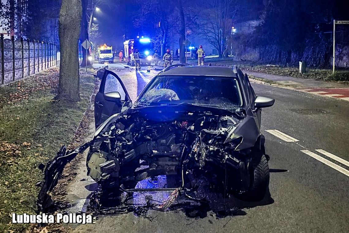 Samochód uderzył w drzewo z taką siłą, że wypadł z niego silnik. Pijanemu kierowcy nic się nie stało Samochód uderzył w drzewo z taką siłą, że wypadł z niego silnik. Pijanemu kierowcy nic się nie stało