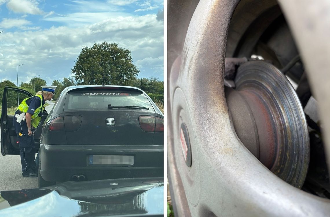 Policjanci sprawdzili seata i od razu zabrali dowód kierowcy. Dalej pojechał na lawecie