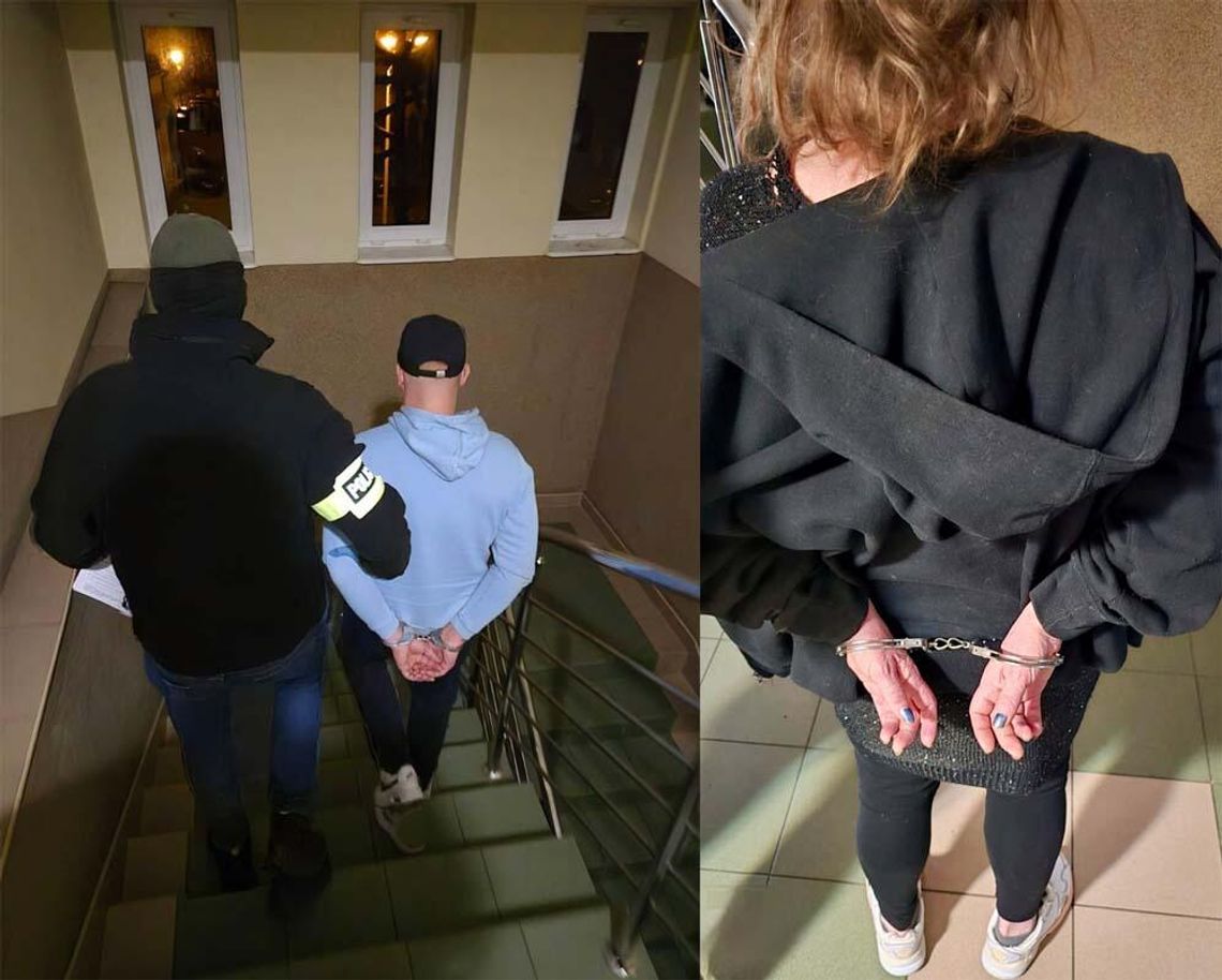 Policjanci weszli na dwa "narkotykowe" adresy jednocześnie. Zatrzymali 54-letnią kobietę i 36-letniego mężczyznę