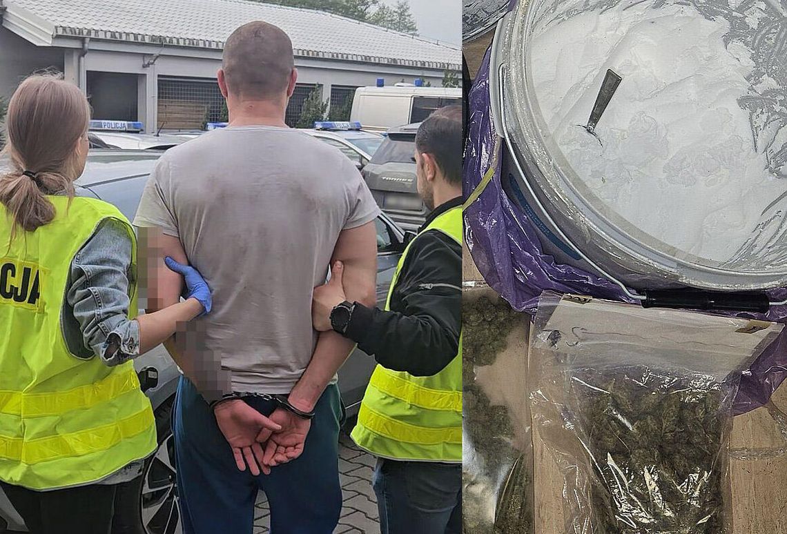 Policjanci wiedzieli, że siedzi w narkotykach, okazało się, że to grubszy zawodnik. Amfetaminę trzymał w wiadrach