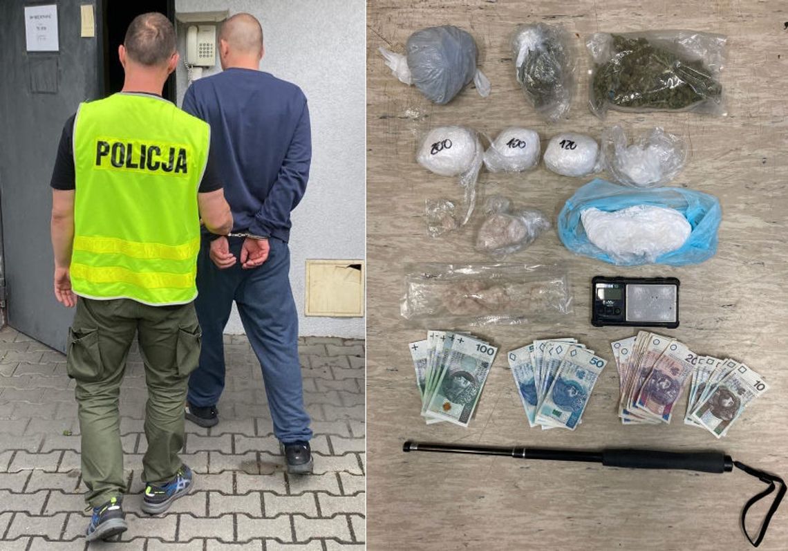 Policjanci z narkotykowego z wizytą u 33-latka. W lodówce trzymał blisko kilogram różnych dragów