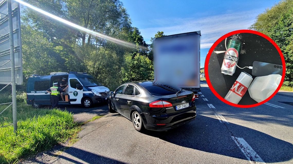 Ponad 2 promile za kierownicą ciężarówki. Miał fałszywe ukraińskie prawo jazdy i alkohol w kabinie Ponad 2 promile za kierownicą ciężarówki. Miał fałszywe ukraińskie prawo jazdy i alkohol w kabinie