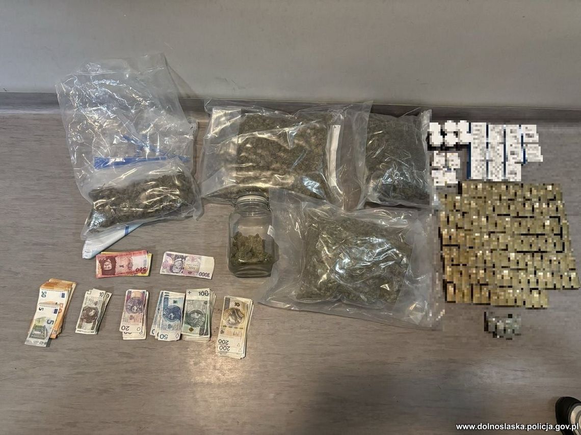 Ponad 3 kg marihuany, a do tego dziwne ampułki i tabletki. 40-latek aresztowany po nalocie policji