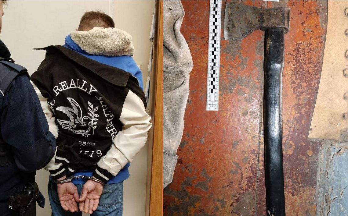 Porwał 4-letnią córkę, zabarykadował się w mieszkaniu i zaatakował policjantów siekierą