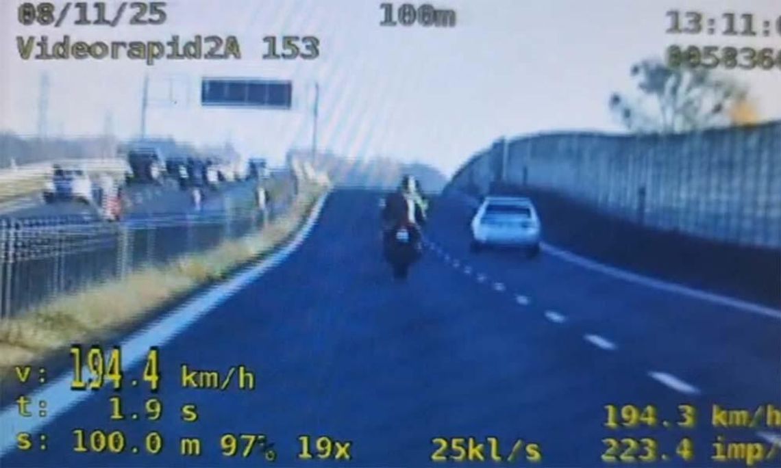 Prawie 200 na godzinę po ekspresówce. Wysoki mandat i punkty dla motocyklisty