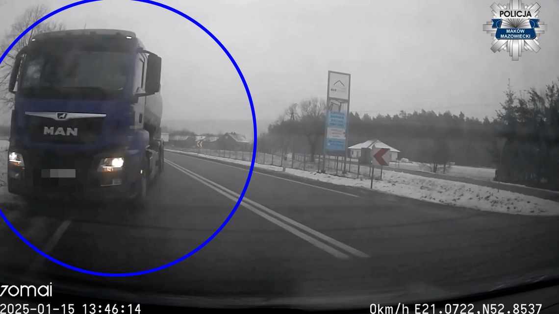 Prawie zmiażdżył go rozpędzony mlekowóz. Za kierownicą 33-latek, który wydmuchał prawie pół promila