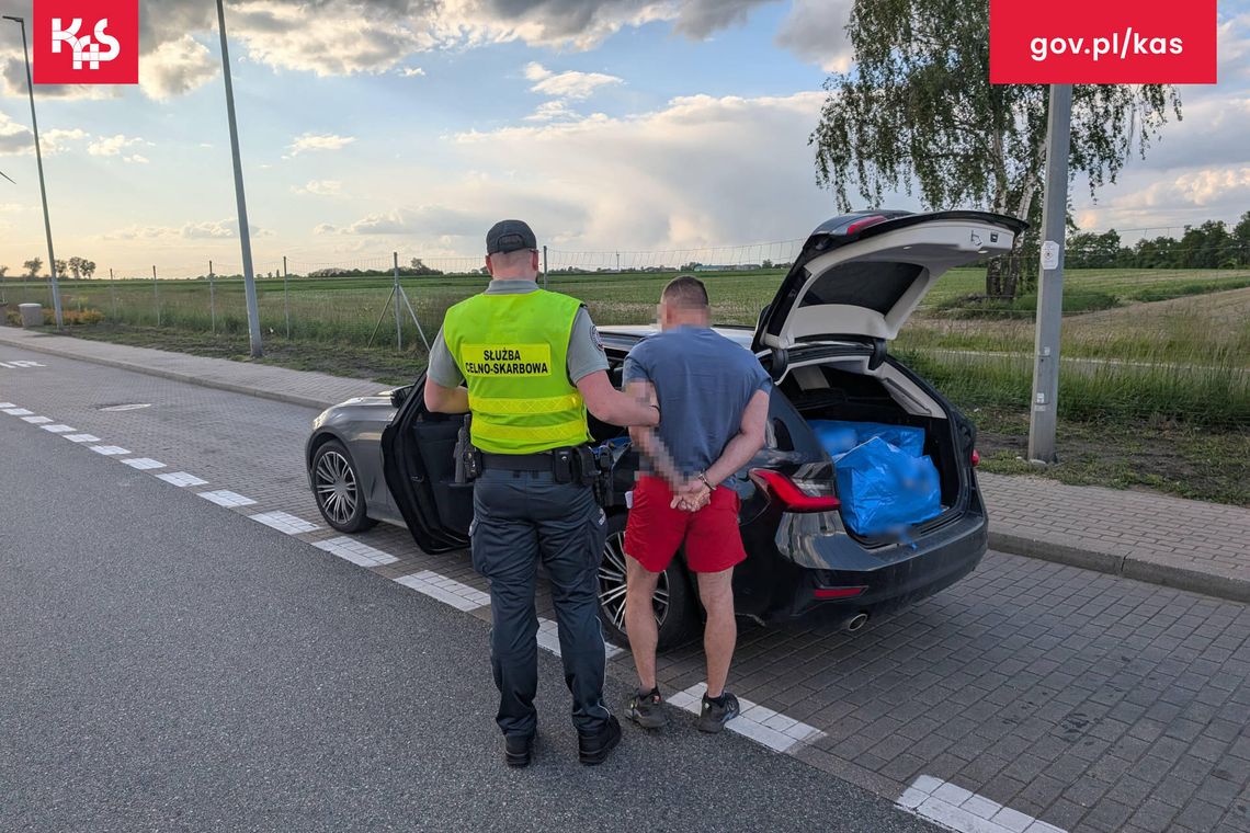 Przemytnik wpadł na autostradzie. W bagażniku i na tylnym siedzeniu miał 38 kilogramów marihuany