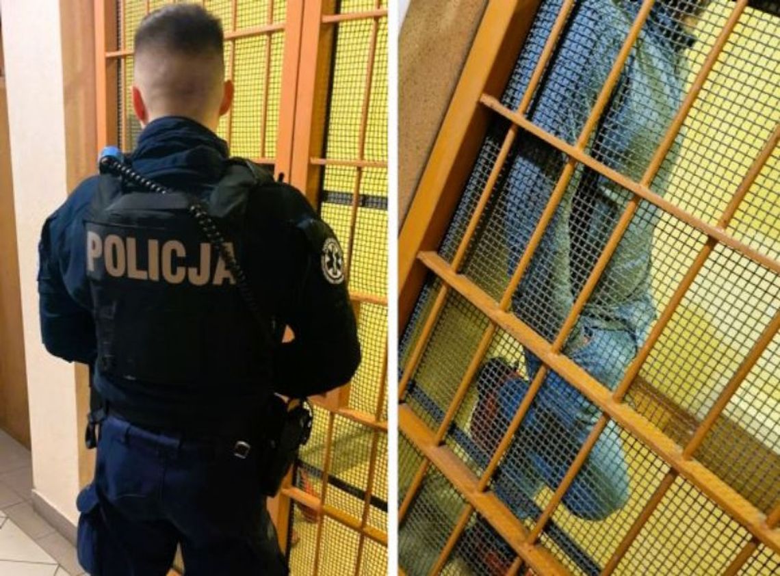 Przyłapany złodziej był nerwowy i mamrotał do policjantów. W ustach miał pakunek z kryształem