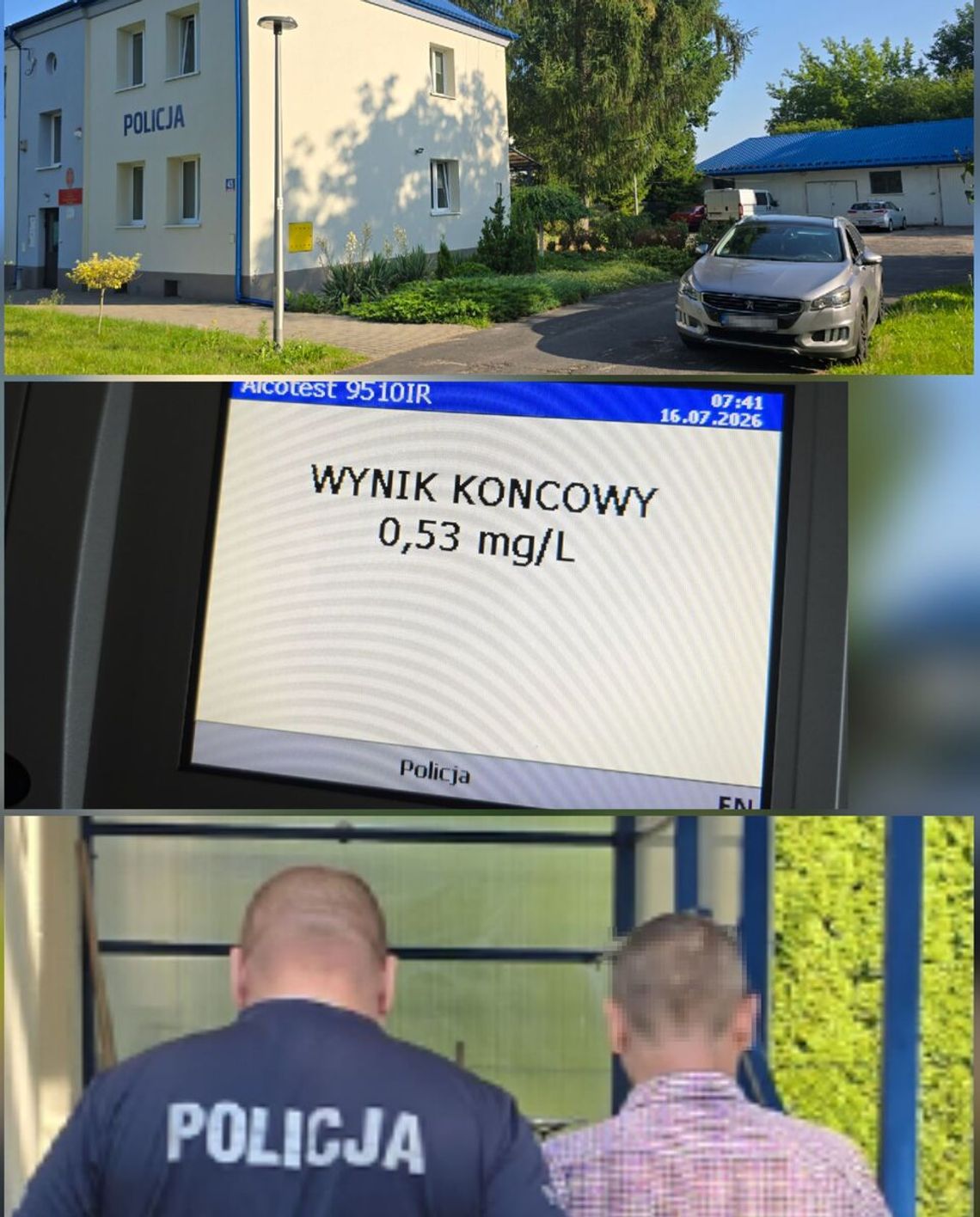 Przyszedł na policyjny dozór pijany. Chwilę później chciał odjechać samochodem