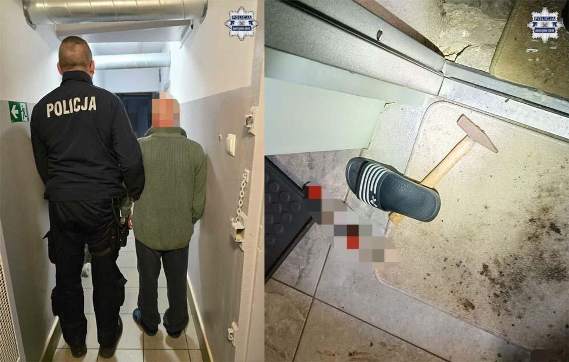 Przyszedł pod dom byłej kobiety z młotkiem i zaatakował jej partnera. Zadał kilka ciosów i groził mu śmiercią