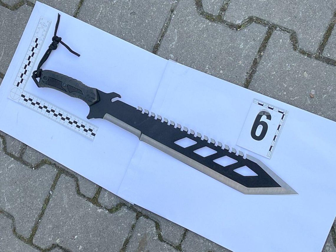 Pseudokibice zatrzymani za udział w bójce. Policjanci przejęli maczety, petardy i atrapy broni