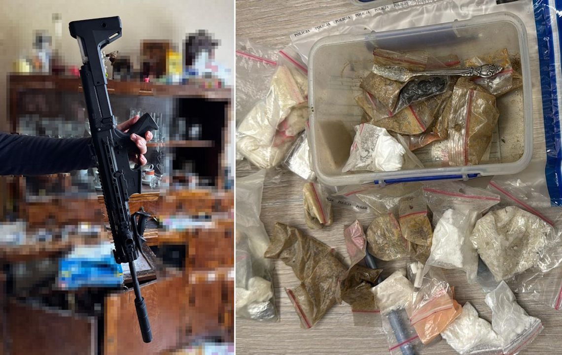 Rzucał petardami przez okno, żeby odciągnąć uwagę policji. W mieszkaniu miał sporo narkotyków i broń