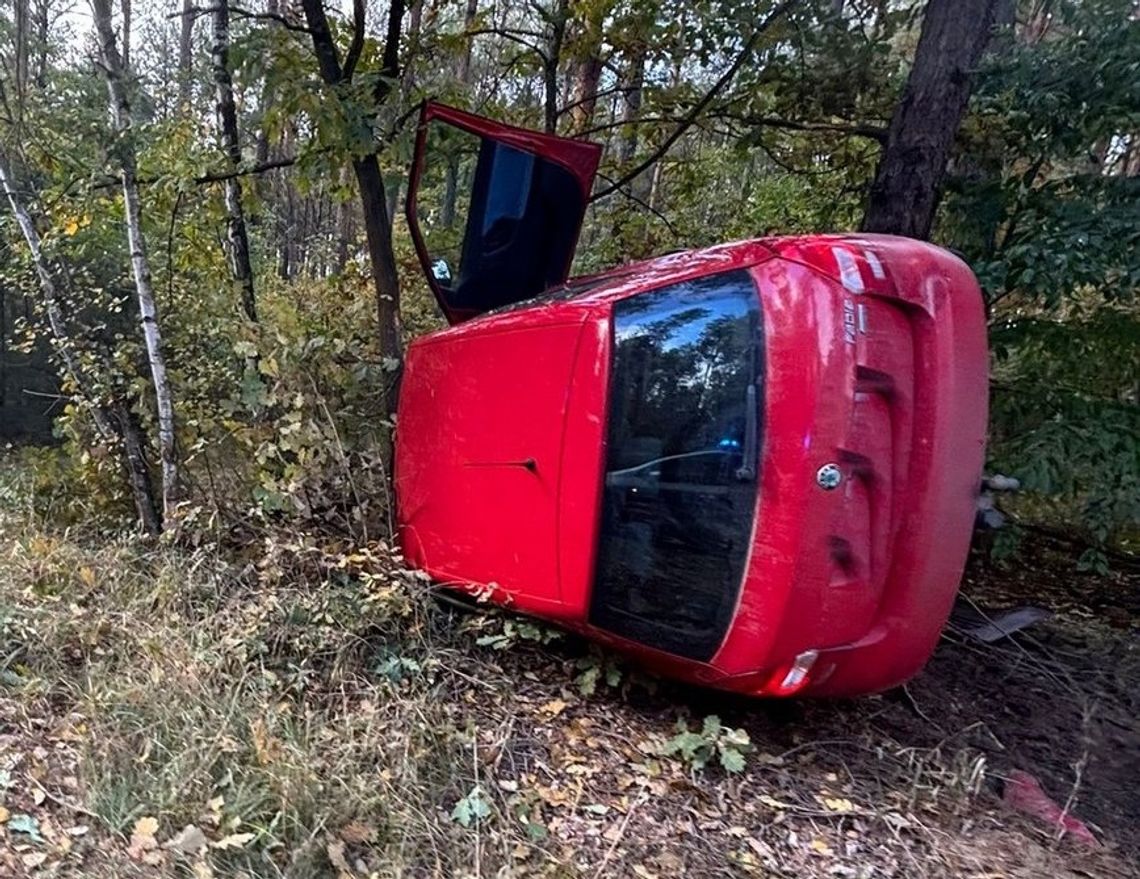 Skoda w rowie, obok pijany 26-latek. Przyznał się do kierowania, po czym zmienił zdanie