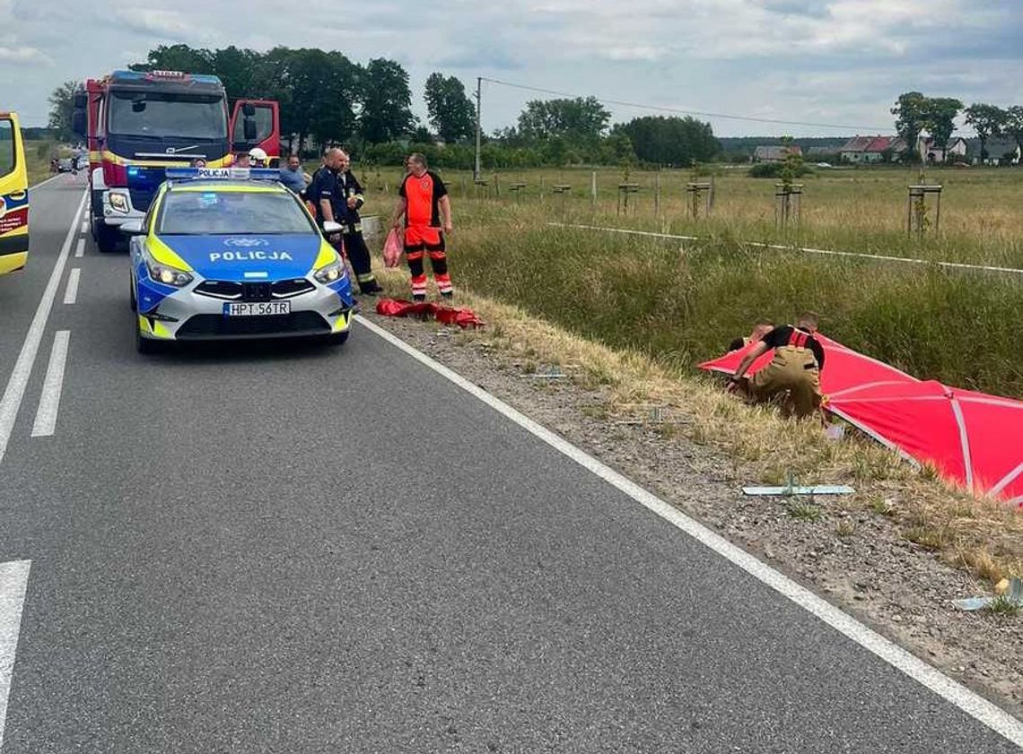 Śmiertelny wypadek motocyklisty. 56-latek stracił panowanie nad yamahą i wjechał do rowu