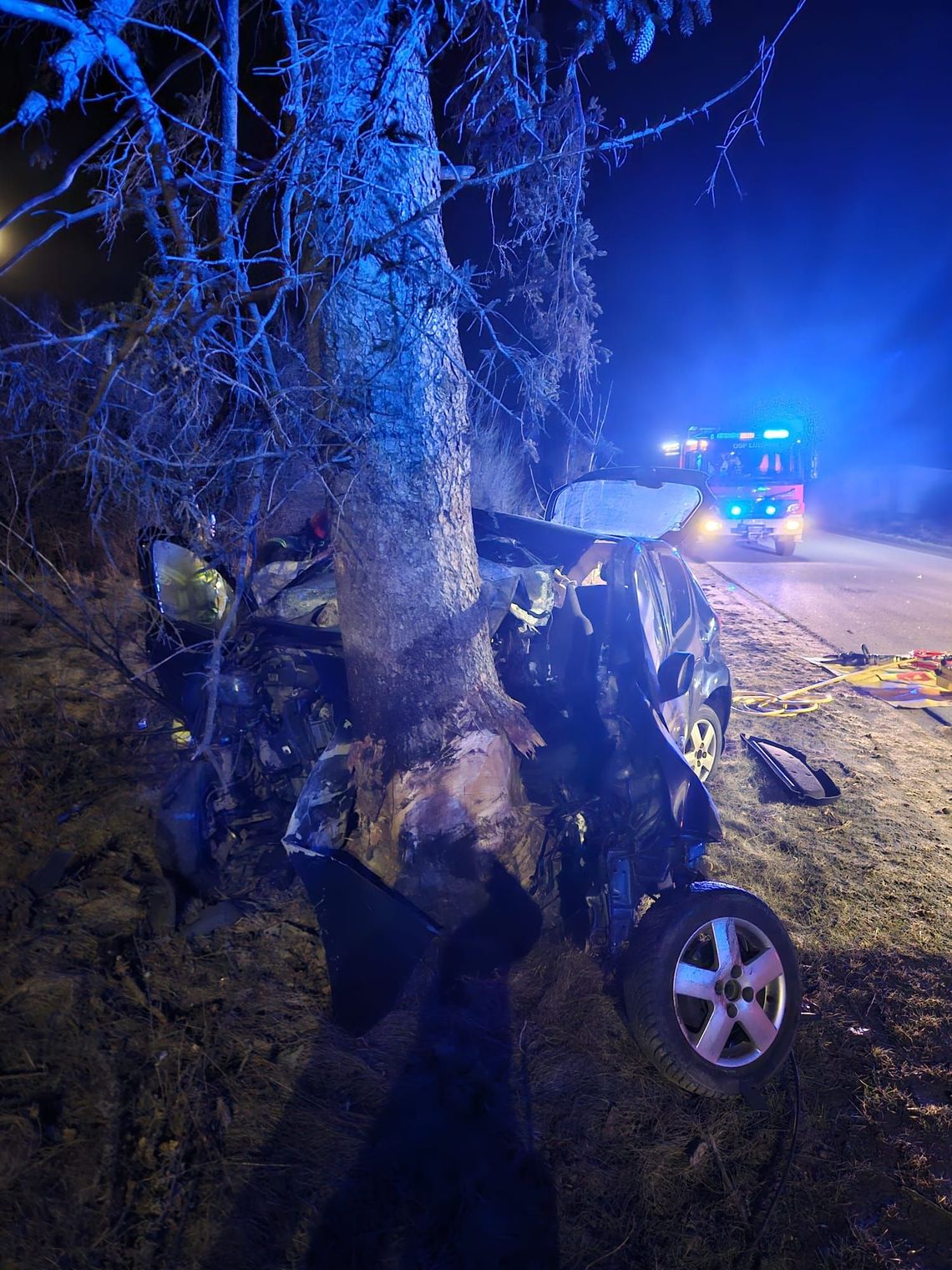 Śmiertelny wypadek w Wielkanoc. 17-latek zginął na miejscu. Auto z ogromną siłą uderzyło w drzewo