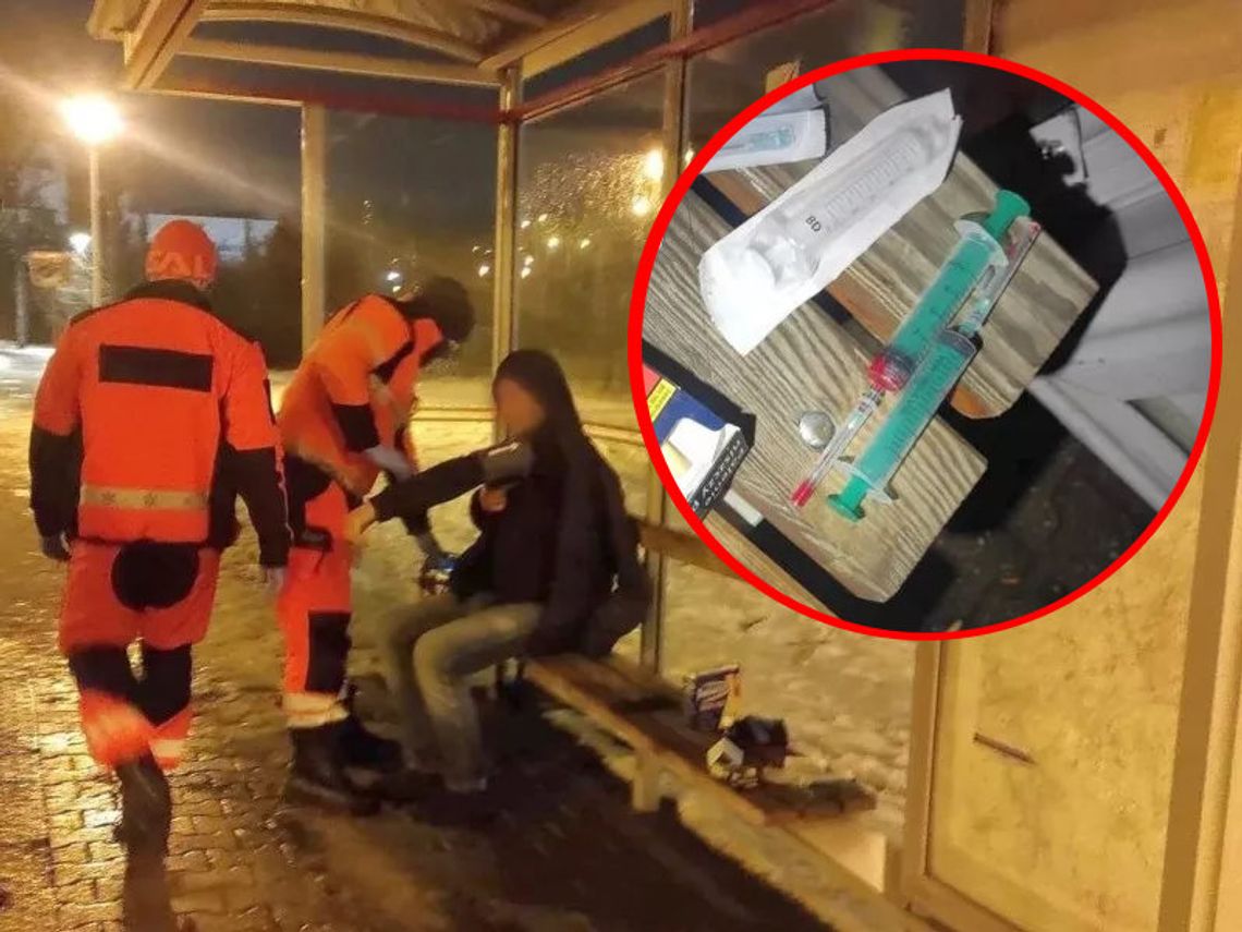 Strażnicy zauważyli, jak wstrzykuje sobie coś na przystanku: "mam problem z heroiną"