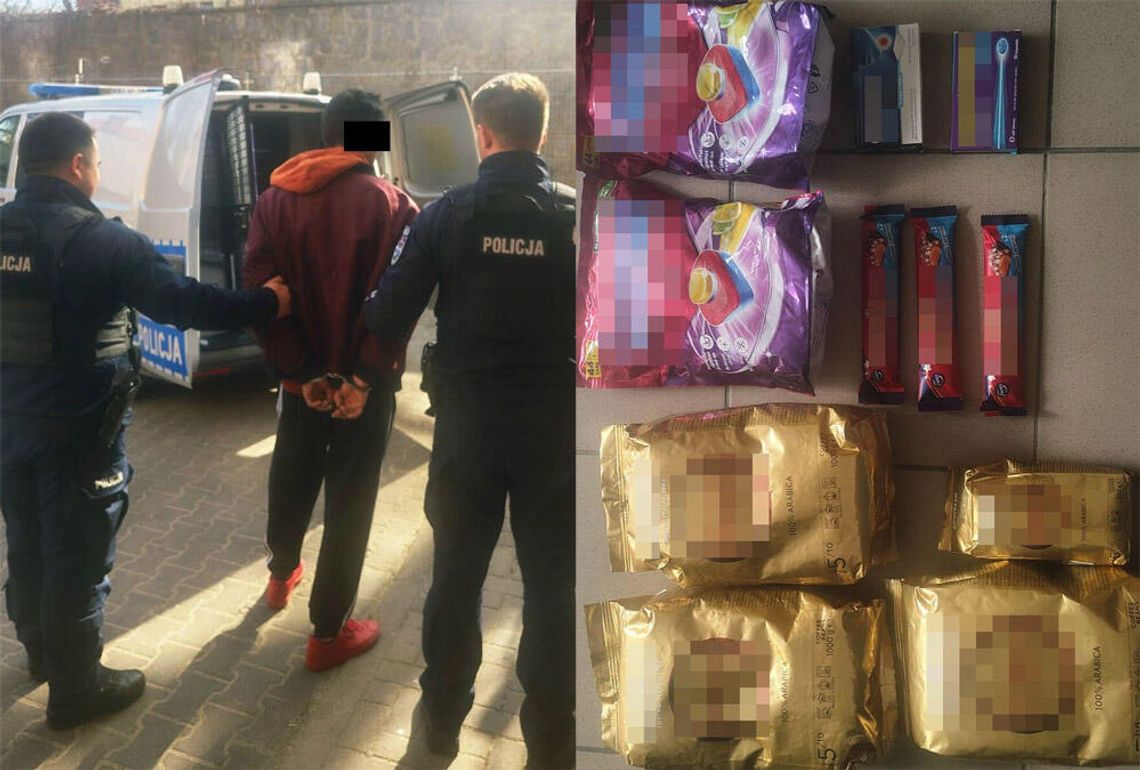 Szedł przez miasto obładowany kawami i kapsułkami do prania. Chwilę wcześniej ukradł je w markecie