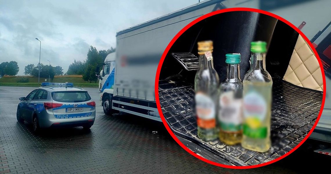 Tir jechał całą szerokością autostrady. Kierowca pił wódkę w kabinie, wydmuchał 2,5 promila