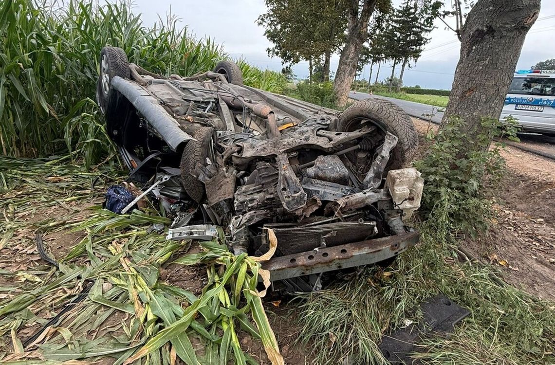 Toyota roztrzaskała się o drzewo. 57-letnia kierująca zginęła na miejscu Toyota roztrzaskała się o drzewo. 57-letnia kierująca zginęła na miejscu