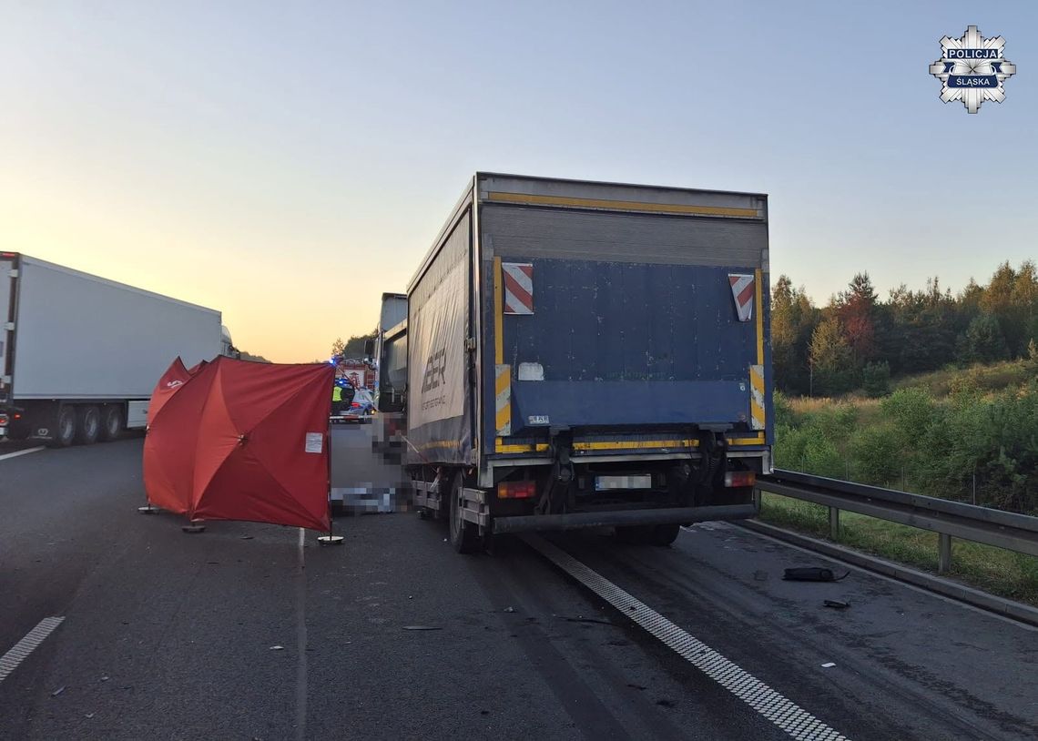 Tragiczny finał zderzenia ciężarówek na autostradzie A4. Jeden z kierowców zginął na miejscu