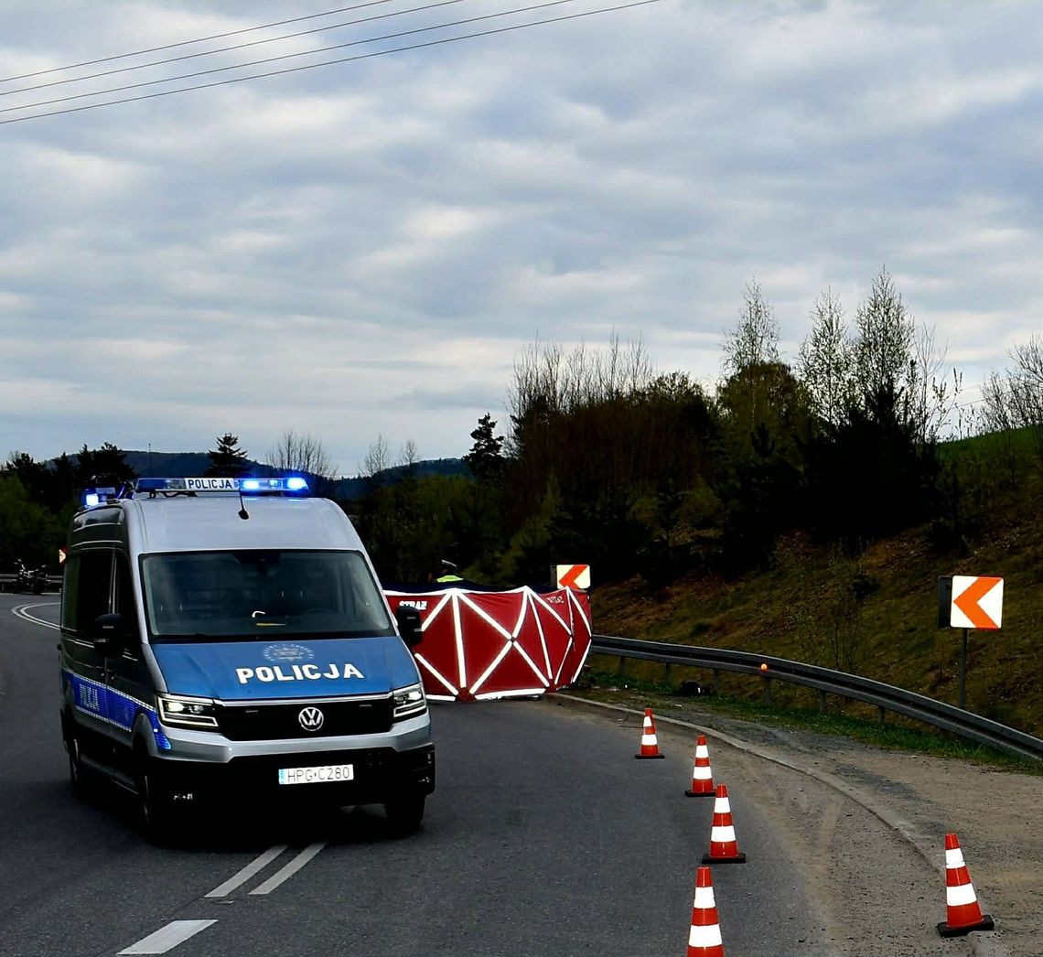 Tragiczny wypadek na Harleyu. Motocykl przewrócił się, mężczyzna zginął pod kołami kolegi