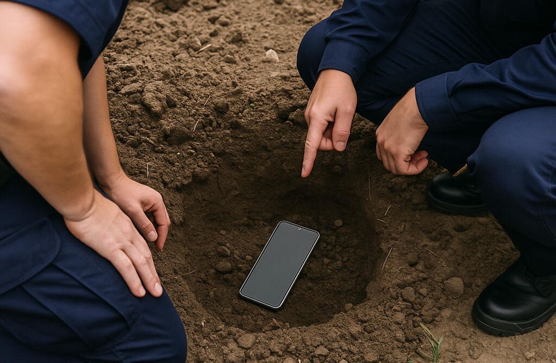 Ukradł bardzo drogi telefon i nie wiedział, co z nim zrobić, więc go zakopał. Potem zapomniał gdzie, bo był pijany Ukradł bardzo drogi telefon i nie wiedział, co z nim zrobić, więc go zakopał. Potem zapomniał gdzie, bo był pijany