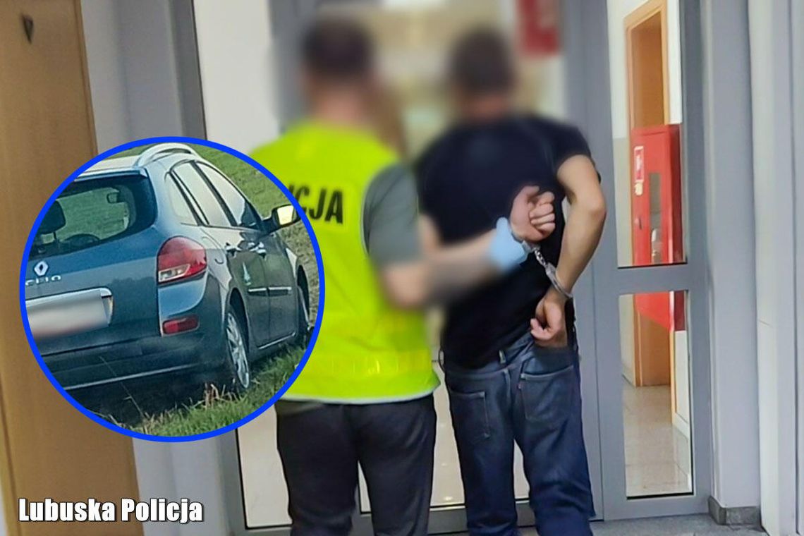 Ukradł samochód, porzucił go w polu, a potem schował się w wersalce