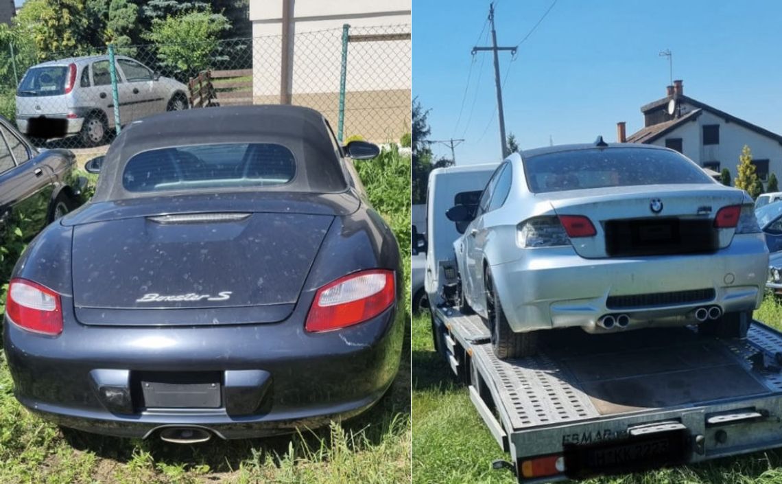 Ukradli uszkodzone porsche i BMW i ukryli je w swoim warsztacie samochodowym