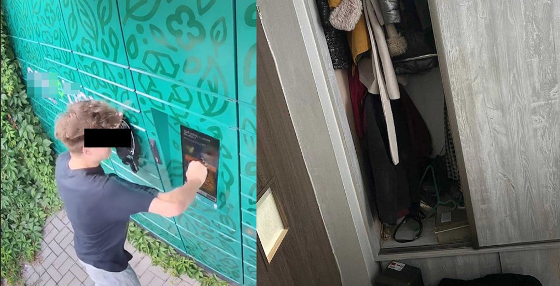 Uszkodził paczkomat uderzając z pięści, Gdy przyszli policjanci, 18-latek schował się w szafie Uszkodził paczkomat uderzając z pięści, Gdy przyszli policjanci, 18-latek schował się w szafie