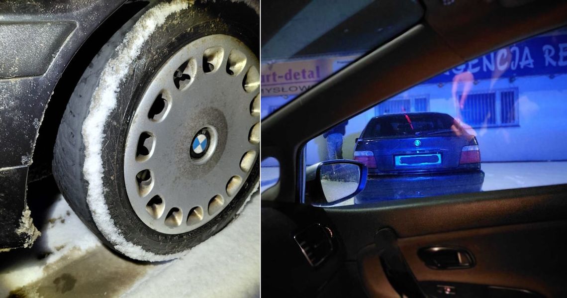 W śnieżycę jechał na oponach bez bieżnika. Policjanci zatrzymali dowód rejestracyjny BMW