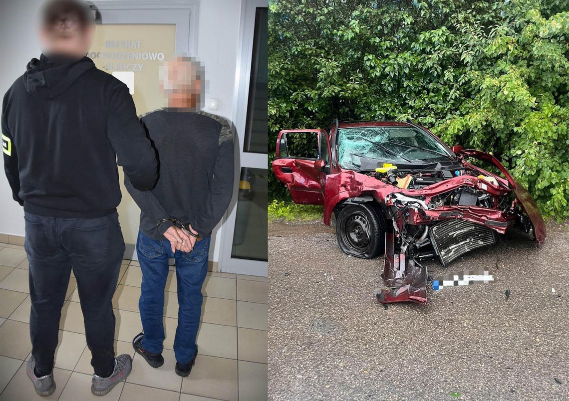 W tej kolizji był poszkodowany, ale policjanci sprawdzili go w systemie. 60-latek miał cztery zakazy