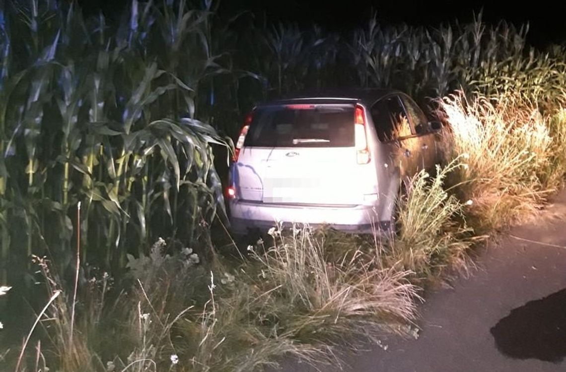 W trakcie pościgu przeskoczył na tylne siedzenie, auto wjechało w pole kukurydzy