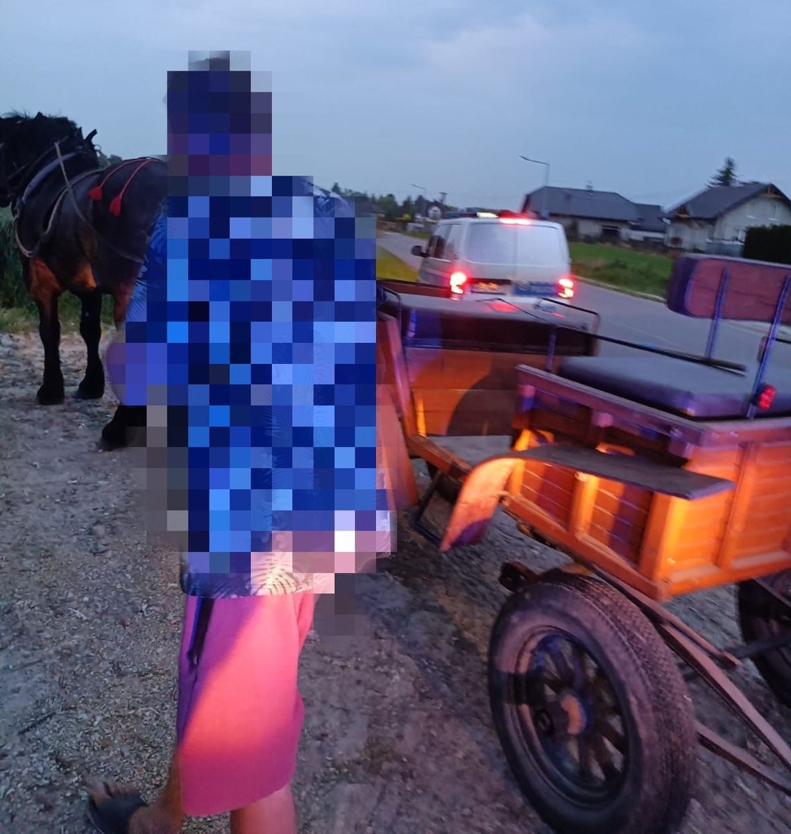 Z ponad trzema promilami tak powoził końmi, że szły całą szerokością drogi. Kierowcy wezwali policję