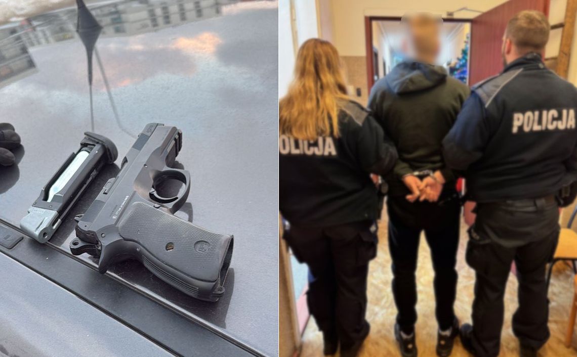 Zamiast zapłacić 75 złotych za zakupy, groził sprzedawcy bronią. Może trafić do więzienia na 10 lat