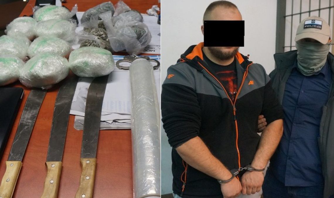 Zatrzymanie handlarzy amfetaminą. Mieli 8 kg towaru i maczety do jego obrony. WIDEO