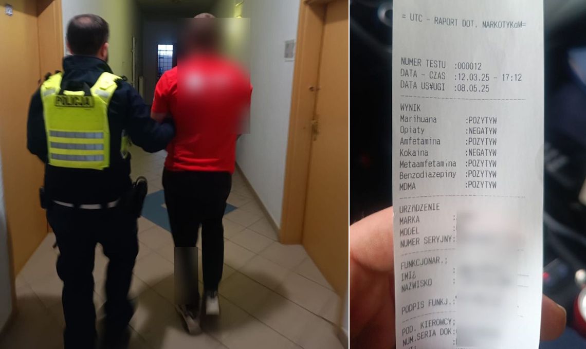 Zażył cztery różne narkotyki i ruszył tak do pracy. Policjanci zatrzymali naćpanego kuriera