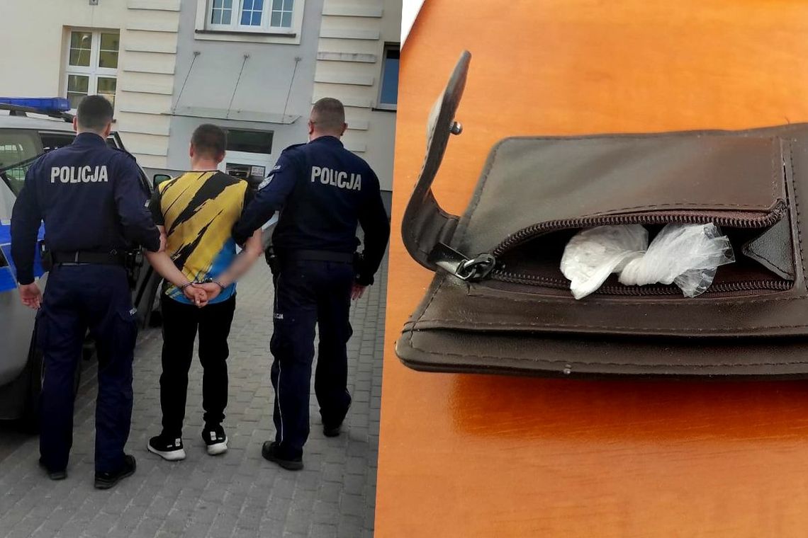 Zgubił portfel z kokainą w środku. Ucieszył się, gdy zgubę przynieśli policjanci, bo nie pamiętał o narkotykach