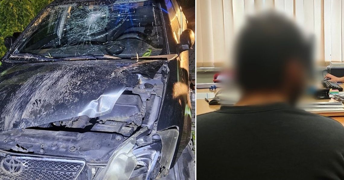 Zimna Wódka: pijany Kolumbijczyk rozbił auto o dom. Błagał mieszkańców, żeby nie wzywali policji