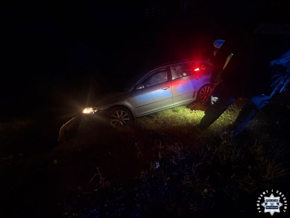 Zobaczył kluczyki w stacyjce, wsiadł i odjechał, ale prowadzenie już go przerosło. Auto znaleziono w rowie